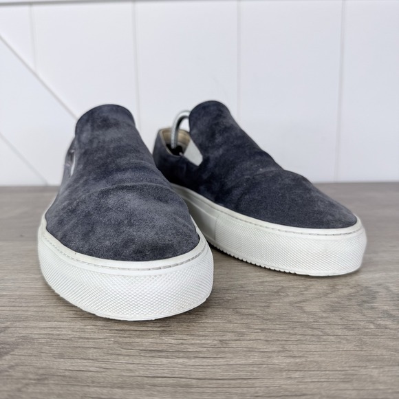 Opie Way Indigo Blue Suede Lo Top Slip On Sneakers Mens Size 10 Handmade In USA - Picture 2 of 9